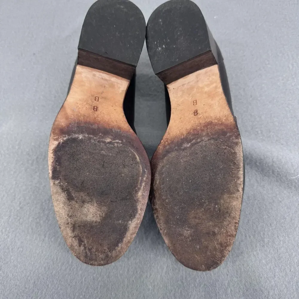 Cole Haan Tassel Loafer‎ Pumps Womens 8 B Brown Block Heels Made In Italy F8920
